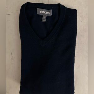 Bonobos Slim Fit V Neck Sweater Navy